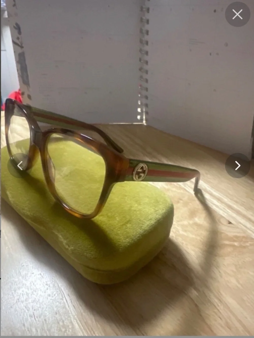 Authentic. Gucci Gg00380 Havana square eye glasses frame with velvet case